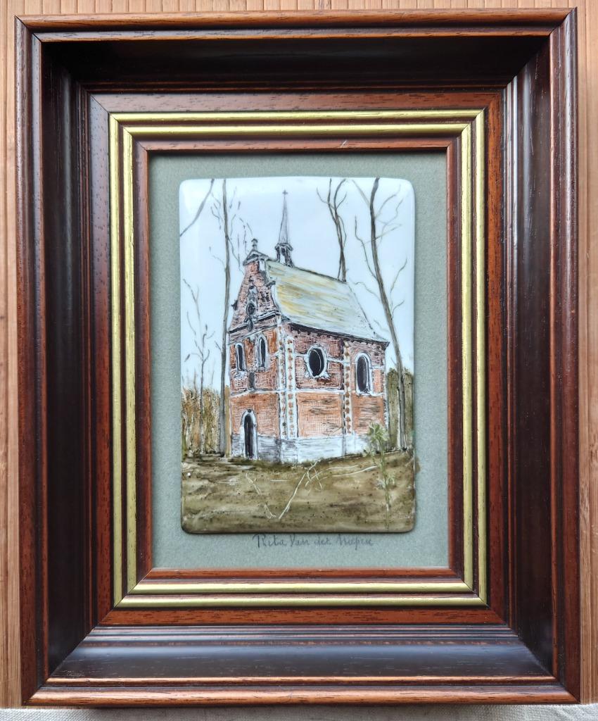 tegel schilderij Lendrikkapel Vilvoorde Drie Fonteinen, Ophalen of Verzenden