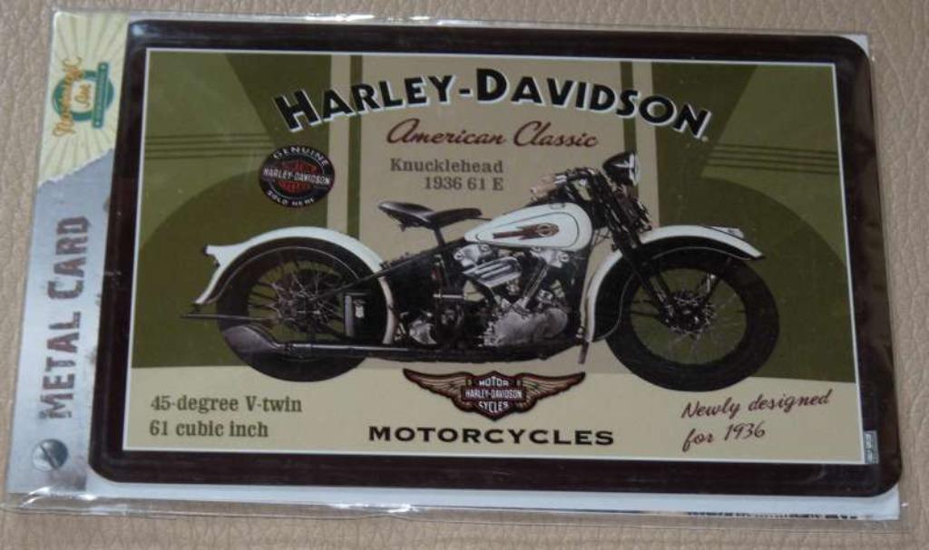Metalen kaart Harley Davidson, Ophalen of Verzenden, Nieuw, Motoren