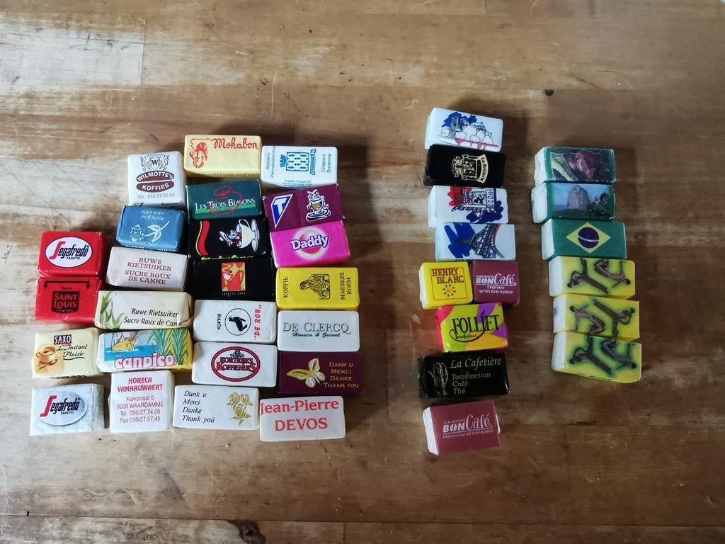 Lot suikerklontjes uit België, Frankrijk en Brazilië, Ophalen of Verzenden