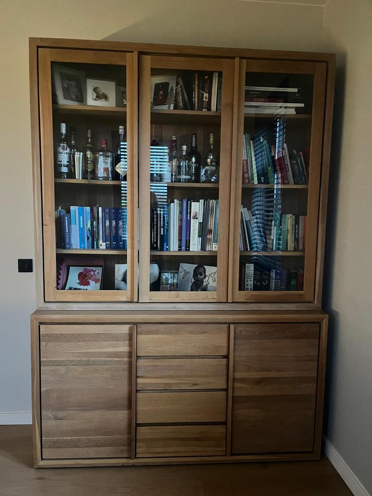 Vol teak dressoirkast en buffetkast, Ophalen, Zo goed als nieuw