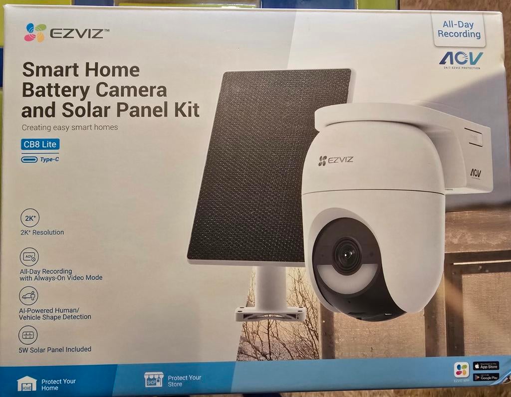 Ezviz CB8 Lite Kit 4MP camera met zonnepaneel, Beweging, Overige typen, Nieuw, Ophalen of Verzenden
