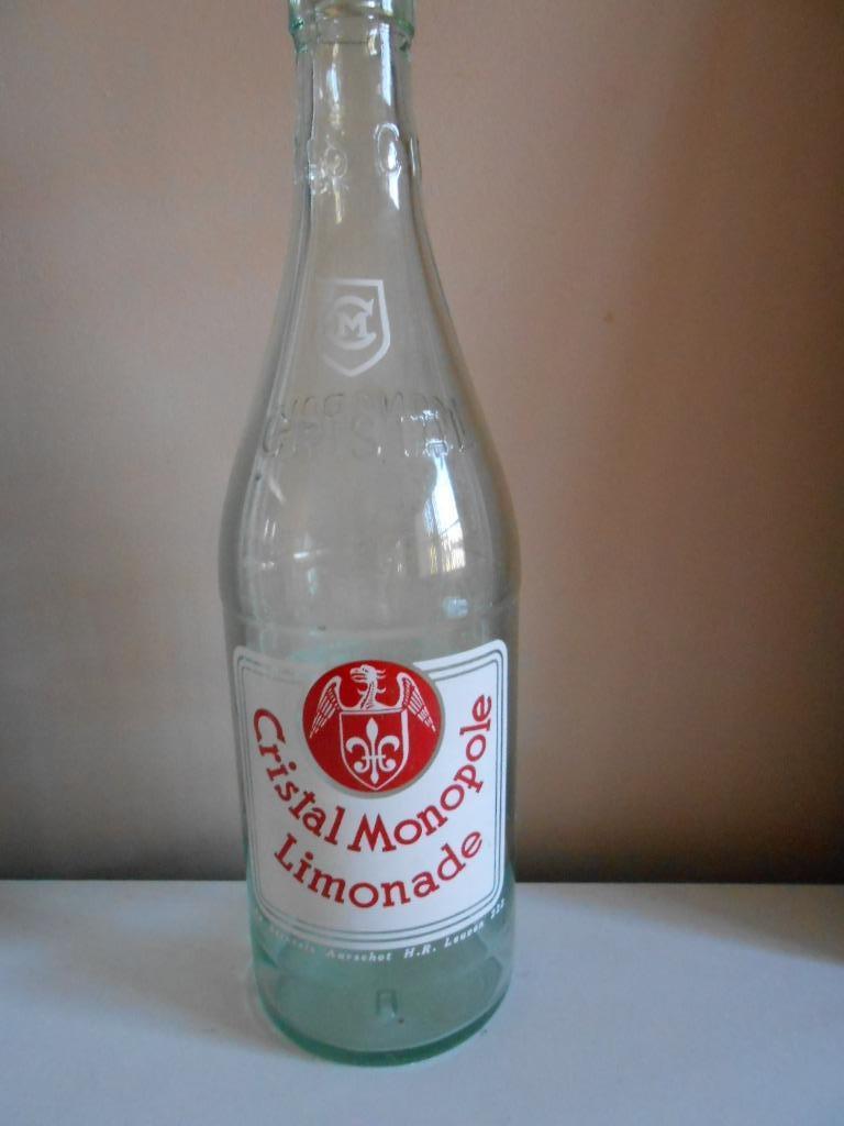 Fles limonade Cristal Monopole van Sernele uit Aarschot., Ophalen of Verzenden