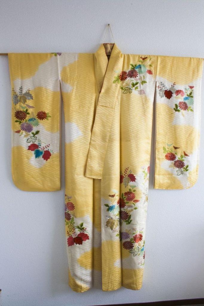 Japanse Furisode Kimono., Verzenden, Gedragen