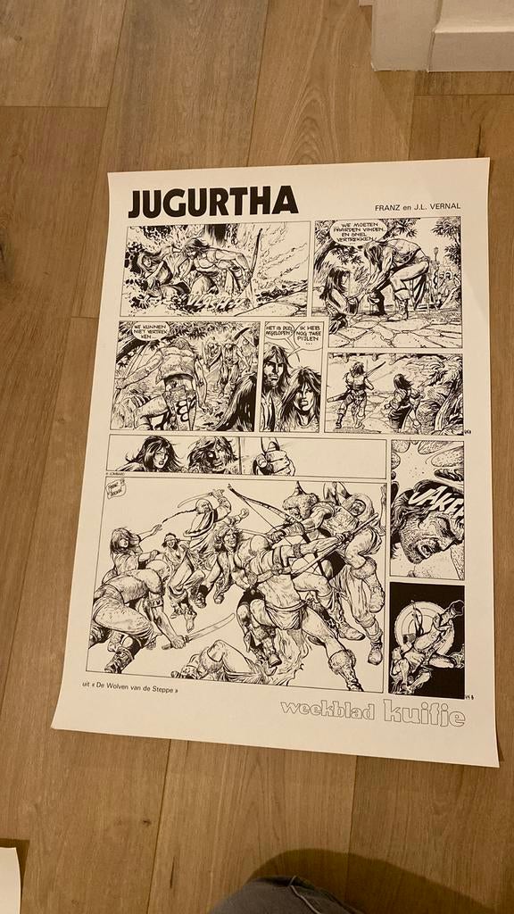 Franz Jugurtha poster 1980 weekblad kuifje, Ophalen of Verzenden, Kuifje, Nieuw