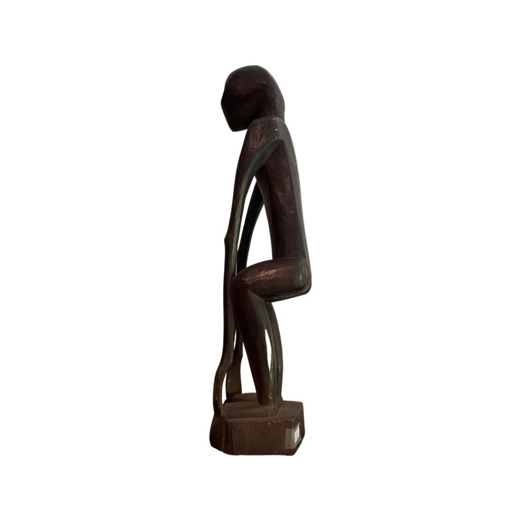 Statue Imposante en Bois Noir - Art Océanien des Philippines, Enlèvement ou Envoi