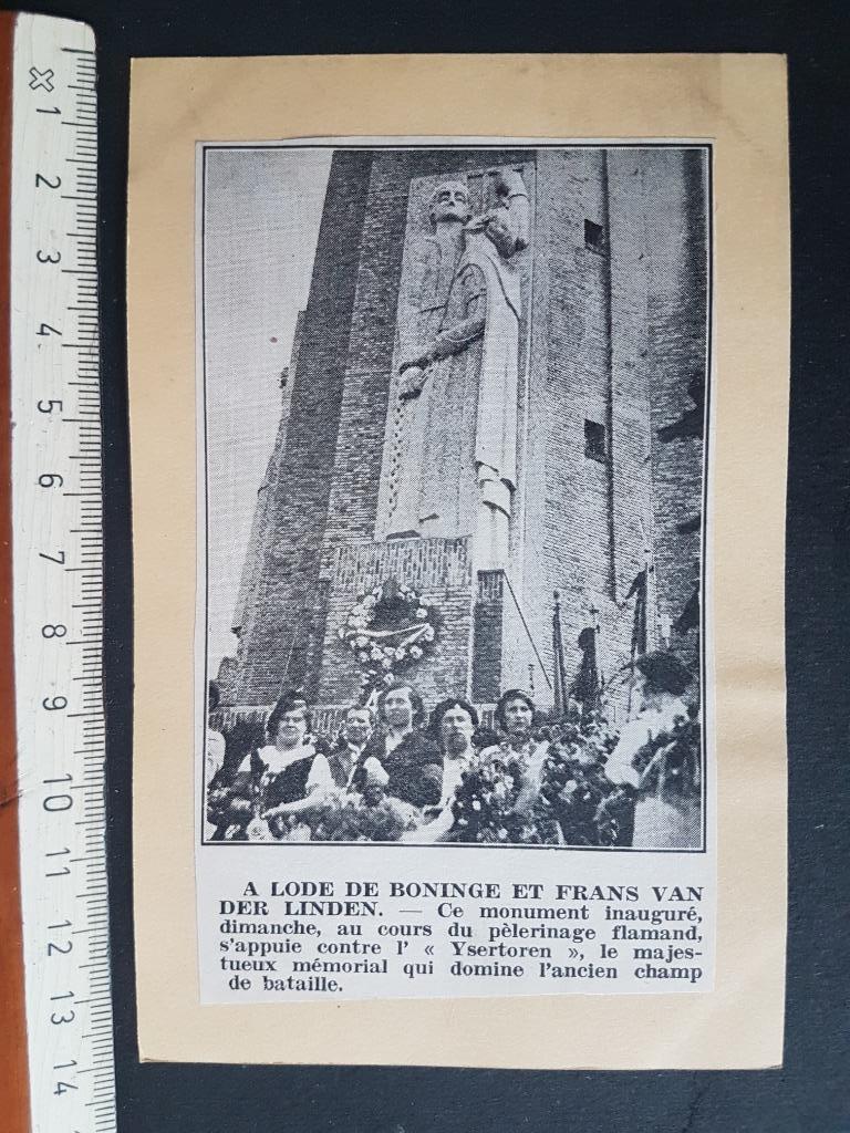 Knipsel op hard papier Diksmuide Ijzertoren oorlogsmonument, Ophalen of Verzenden, Landmacht, Foto of Poster