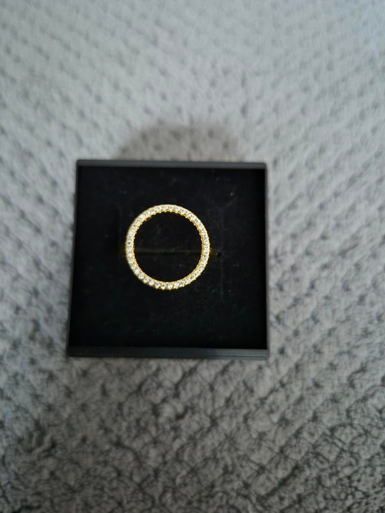 Nieuwe zilveren vergulde ring maat 54, Bijoux, Sacs & Beauté, Bagues, Neuf, Enlèvement ou Envoi, Or, Avec cristal