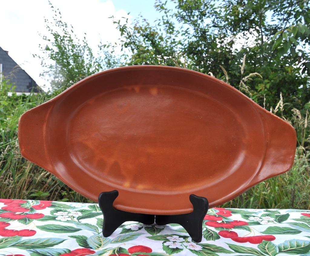 grand plat a viande terre cuite émaillée, Enlèvement ou Envoi, Comme neuf, Poterie, Autres types
