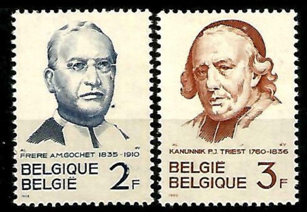 België 1962 Kanunnik Gochet OBP 1214/5** (1215 witte vlek), Orginele gom, Ophalen of Verzenden, Zonder stempel, Postfris