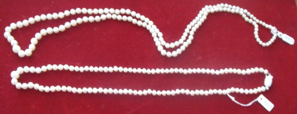 Colliers NEUFS chute perles de culture blanches, 50 ou 72 cm, Bijoux, Sacs & Beauté, Colliers, Neuf, Pierre ou Minéral, Blanc