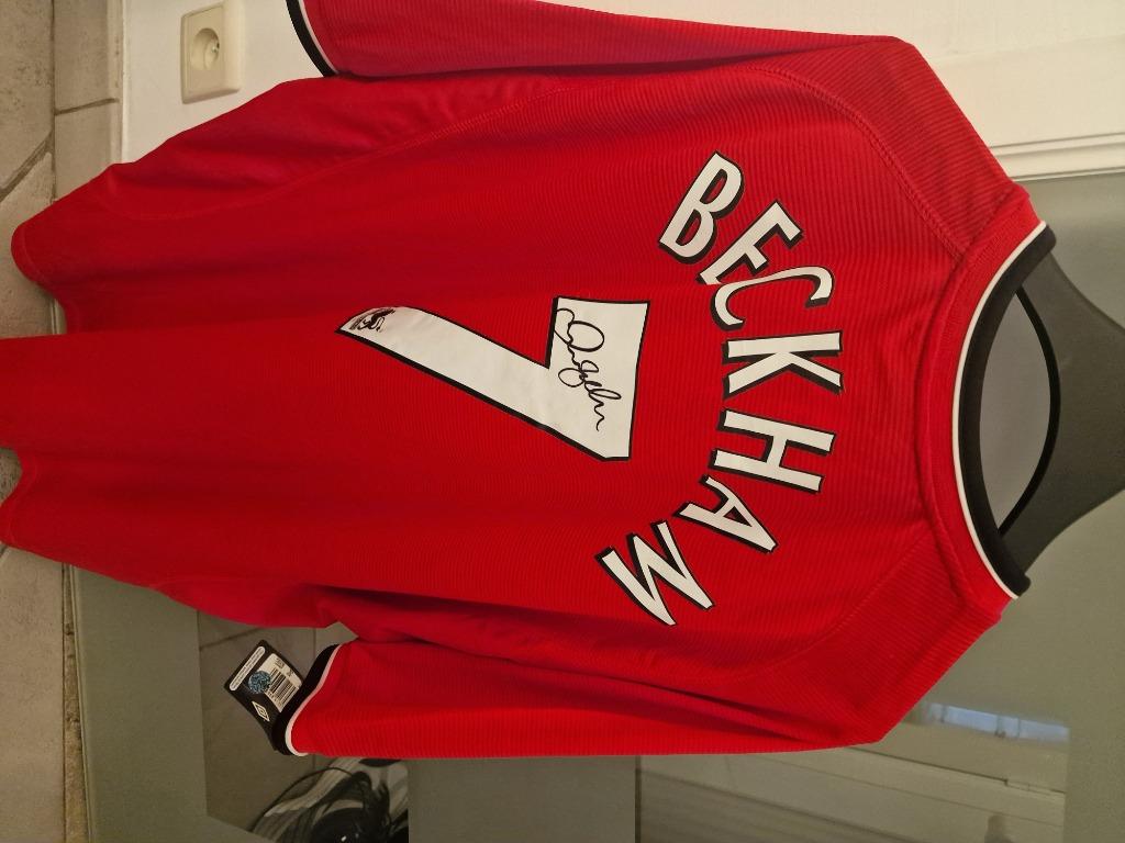 Maillot signé Beckham certificat coa, Sports & Fitness, Enlèvement ou Envoi, Neuf, Maillot