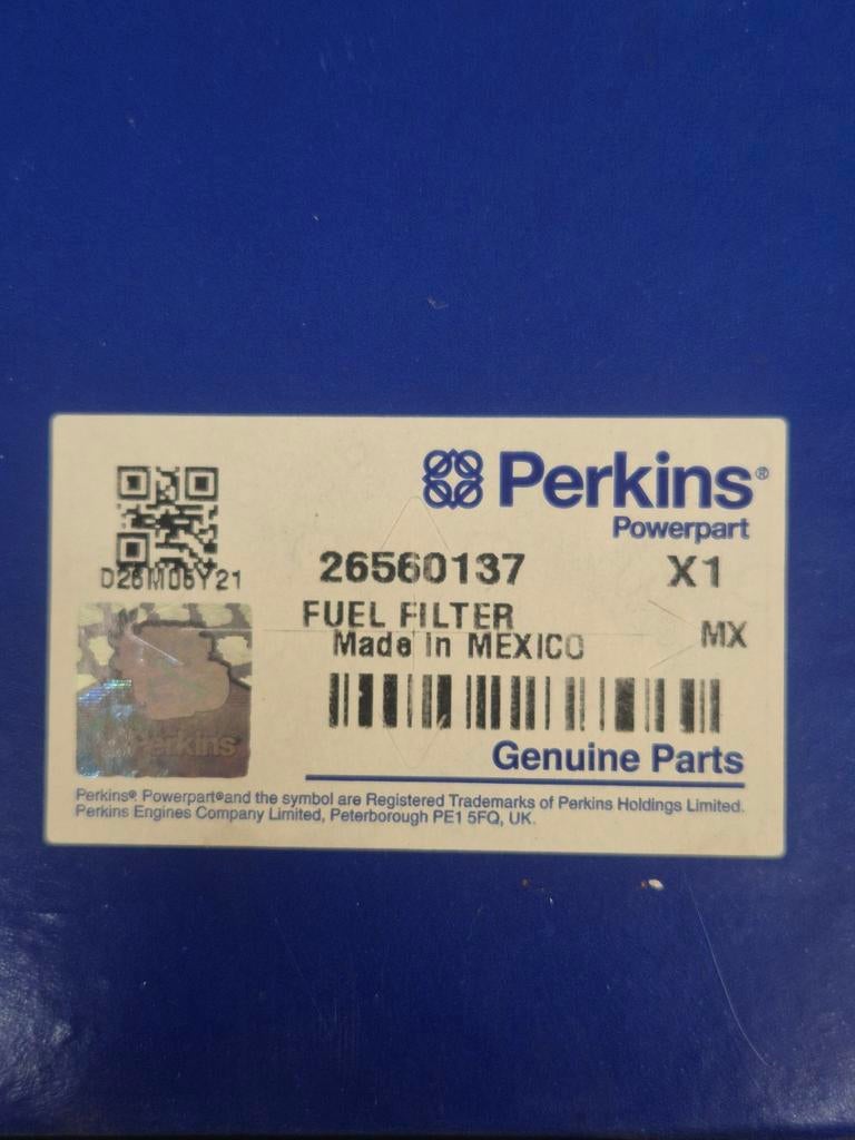 Perkins Nieuw mazout filter 26560137, Enlèvement