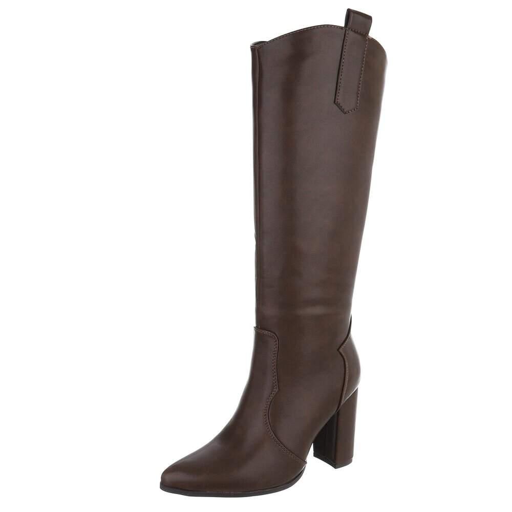 Dames hoge laarzen high heels donkerbruin 36 37 38 39 40 41, Ophalen of Verzenden, Nieuw, Bruin, Hoge laarzen