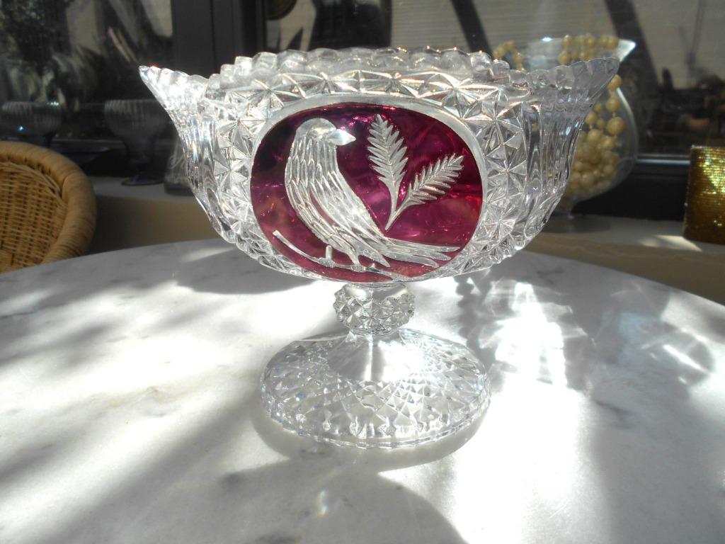 bonbonnière en cristal avec pied, Ophalen of Verzenden