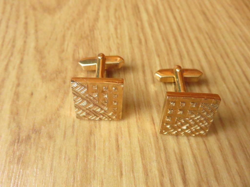 paire de boutons de manchettes en métal doré, Enlèvement ou Envoi, Utilisé, Autres matériaux, Doré
