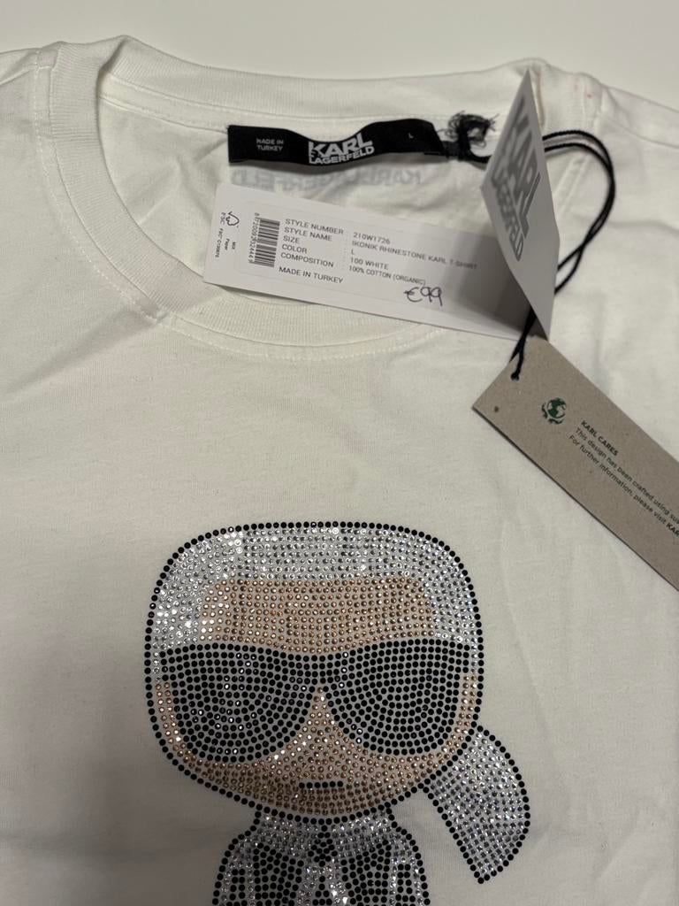 T-Shirt Karl Lagerfeld, Kleding | Dames, Wit, Maat 42/44 (L), Nieuw, Ophalen of Verzenden