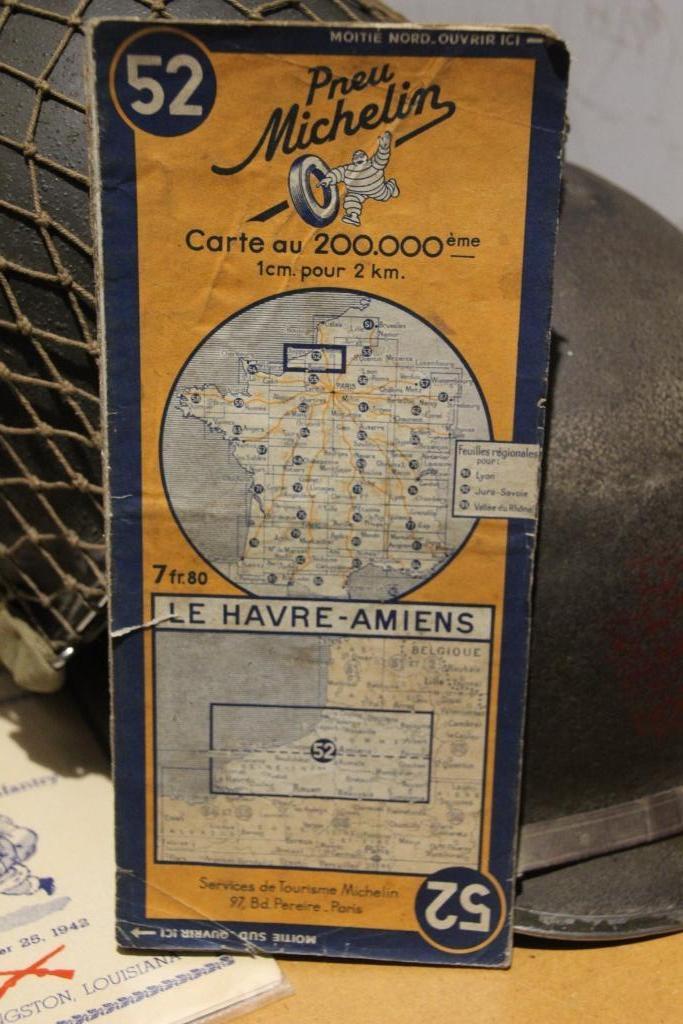 WW2 Carte Michelin n52 - 1942 (Le Havre - Amiens), Envoi, Armée de terre, Vêtements ou Chaussures