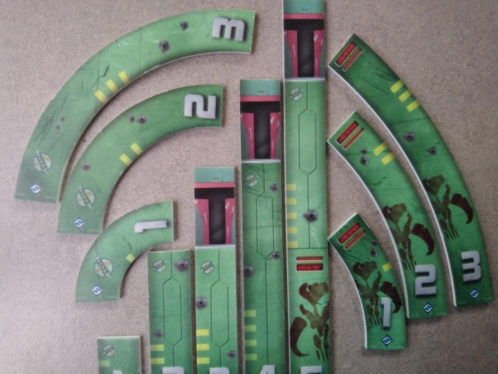 Star Wars X-WING Promo BOBA FETT templates Maneuver rulers, Enlèvement ou Envoi, Comme neuf, FFG