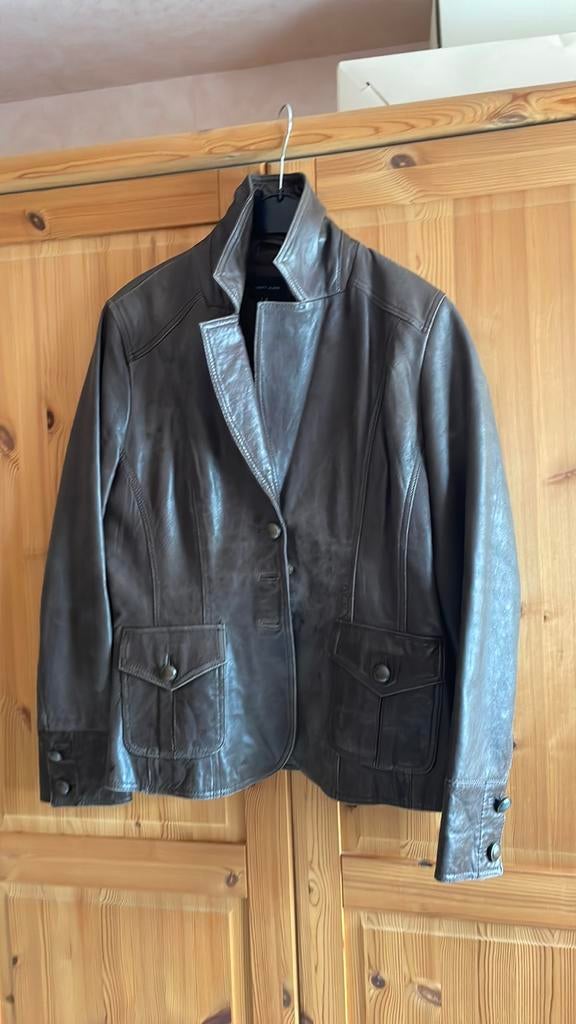 Bruine lederen blazer maat 38 merk liberty island, Ophalen of Verzenden, Gedragen