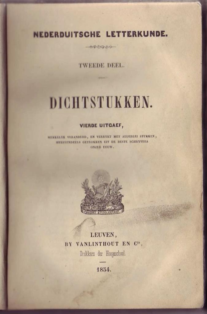 Nederduitsche Letterkunde. Dichtstukken II (1854), Antiek en Kunst, Ophalen of Verzenden