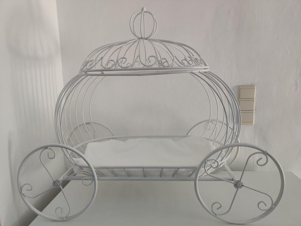 Carrosse de princesse en fer blanc 88x42x75, Enlèvement, Comme neuf
