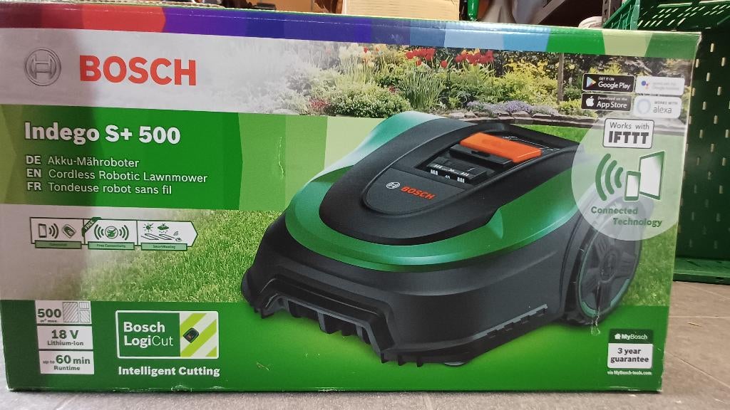 Bosch Indego S+ 500 robotmaaier, 1 jaar oud, deels nieuw, Enlèvement, Comme neuf, BOSCH, Contrôlable via l'application