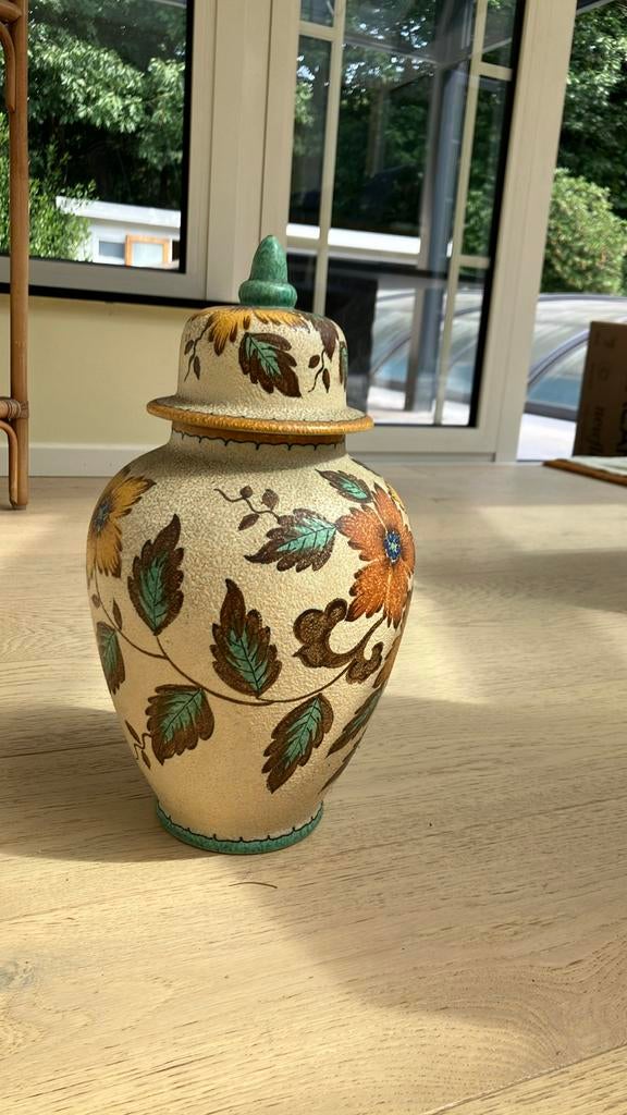 Vintage vaas 2960 Royal zuid holland gauda handgeschilderd, Ophalen