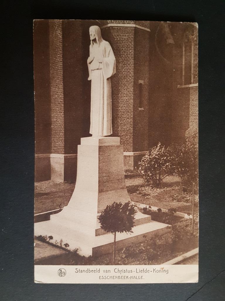 Essenbeek Esschenbeek-Halle Standbeeld Christus Koning, Verzamelen, Postkaarten | België, Gelopen, Vlaams-Brabant, 1920 tot 1940