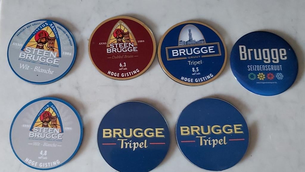 Steenbrugge en Brugge Tripel flenzen, Verzamelen, Biermerken, Ophalen of Verzenden