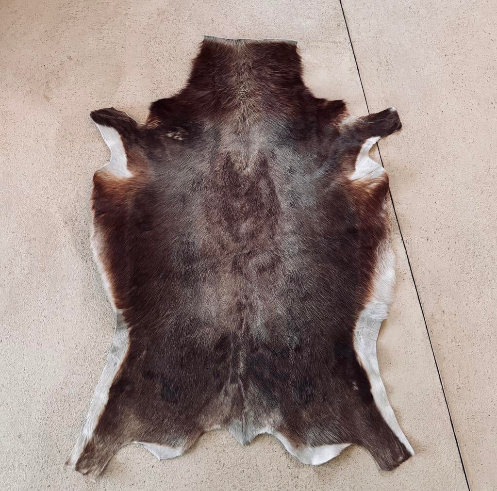 Vintage Blesbok 1,2m x 0,9m pels bont vloerkleed, Ophalen, Gebruikt