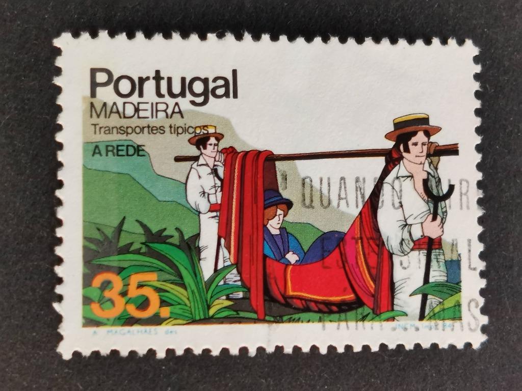 Madeira 1984 - transportmiddelen - draagstoel, Ophalen of Verzenden, Portugal, Gestempeld