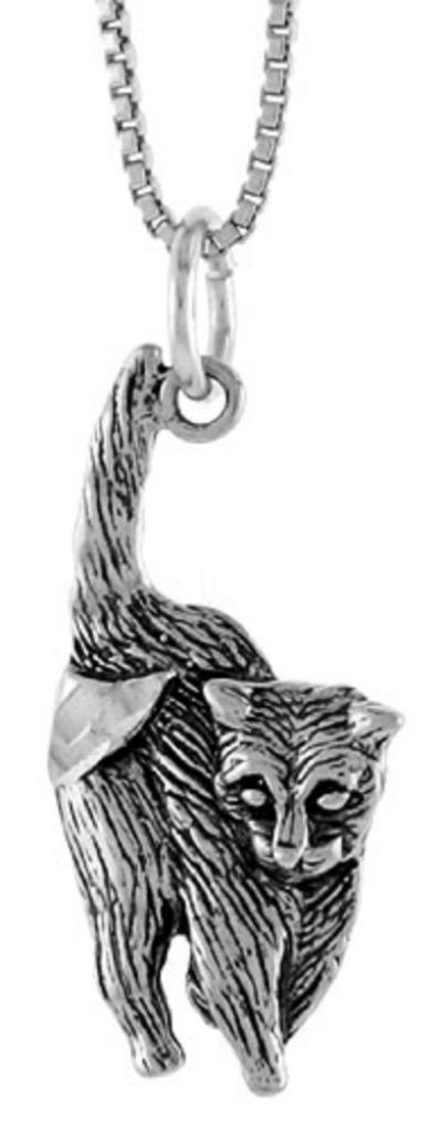 Pendentif en argent en forme de chat / chat, Neuf, Enlèvement ou Envoi, Animal, Argent