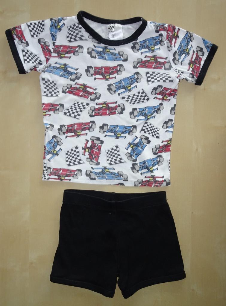 Shortama raceauto's/formule 1, maat 98/104, Nacht- of Onderkleding, Gebruikt, H&M, Ophalen of Verzenden