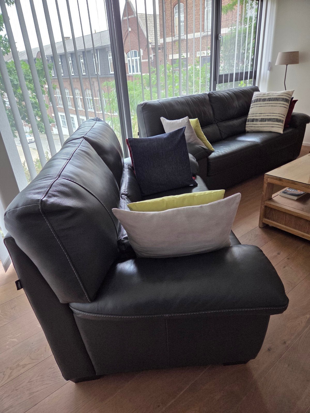 Lederen salon, kleur grijs. Celina Home, Enlèvement, Utilisé, Cuir