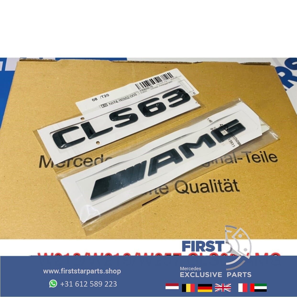 W218 W219 W257 CLS63 AMG LOGO SET ZWART CLS 63 EMBLEMEN SET, Gebruikt, -, Ophalen of Verzenden, -