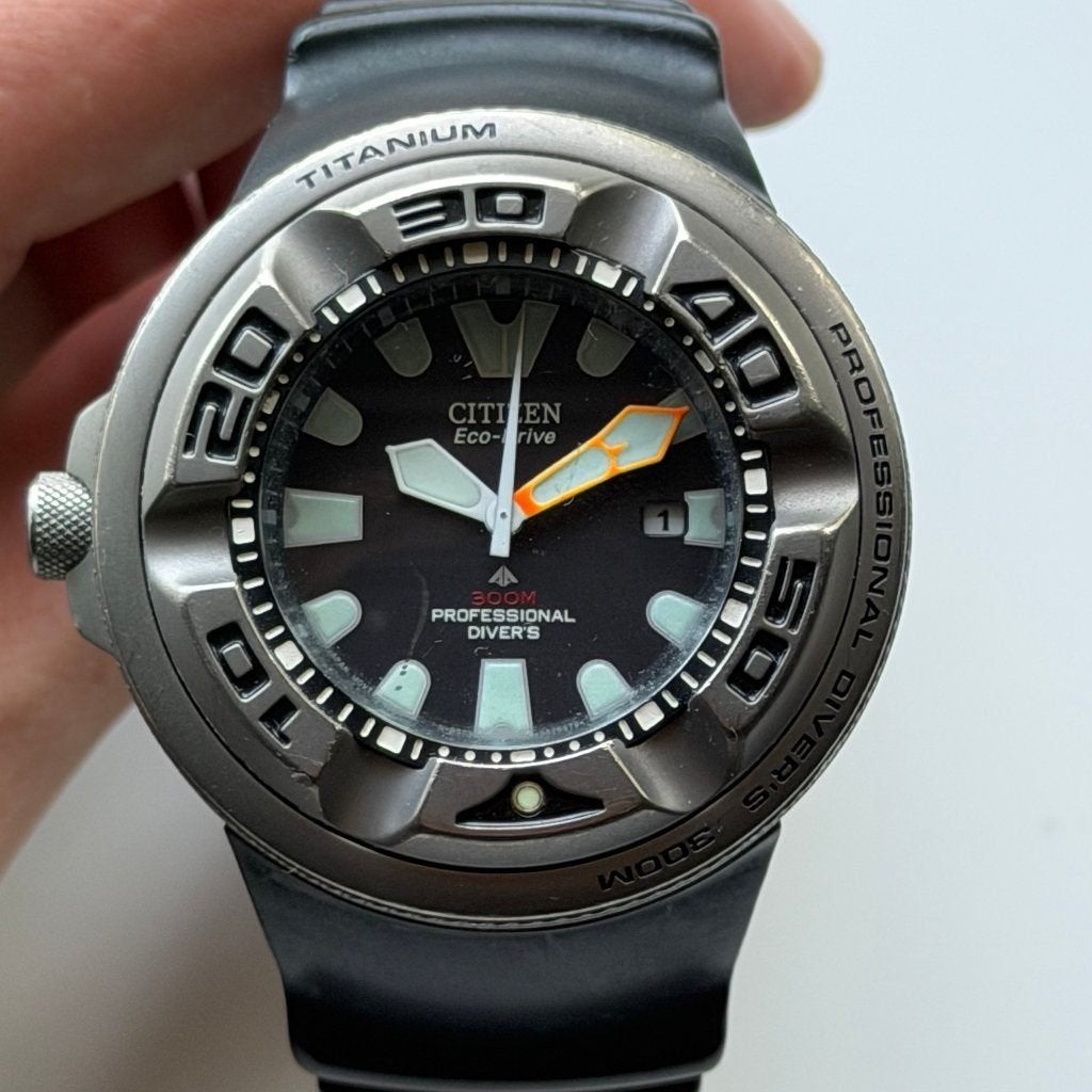 Citizen Promaster Eco-Drive Diver’s 300M Titanium, Watersport en Boten, Duiken, Ophalen of Verzenden, Gebruikt, Duikcomputer