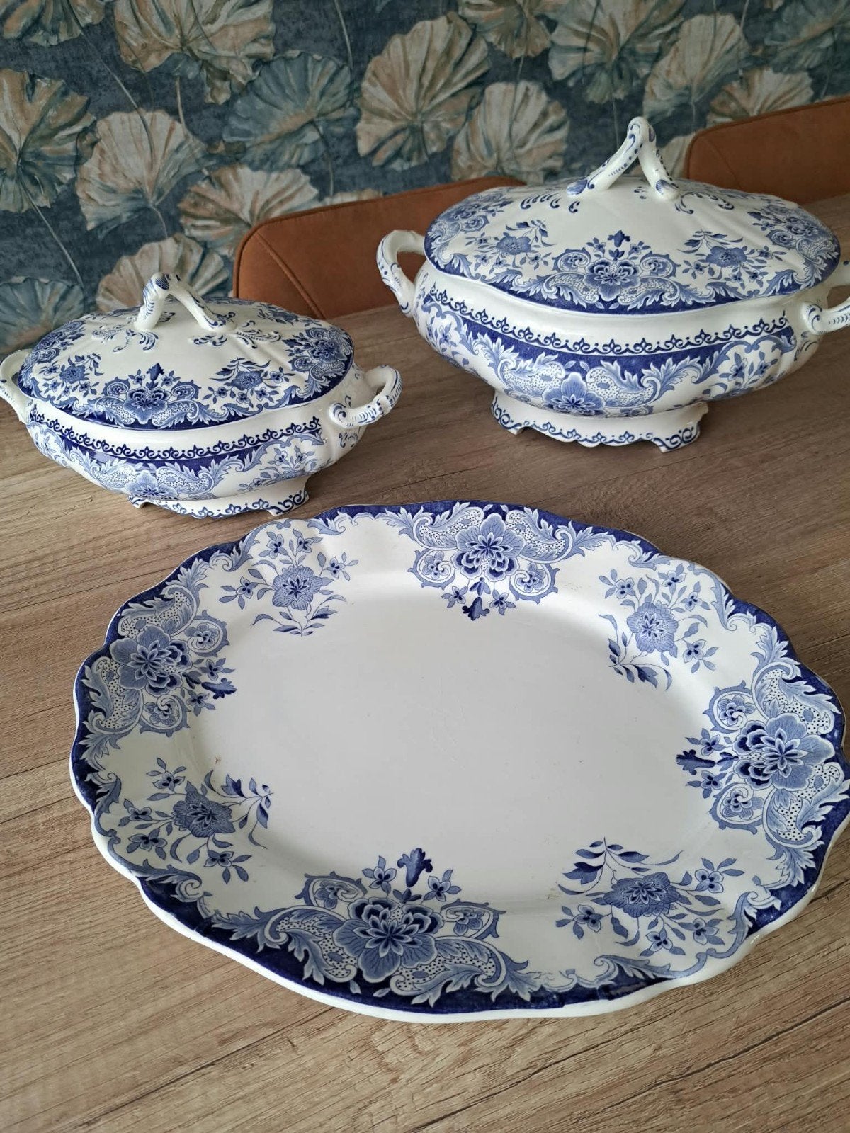 Antiek Boch Frères Dordrecht servies – Blauw-wit BFK 1900, Enlèvement