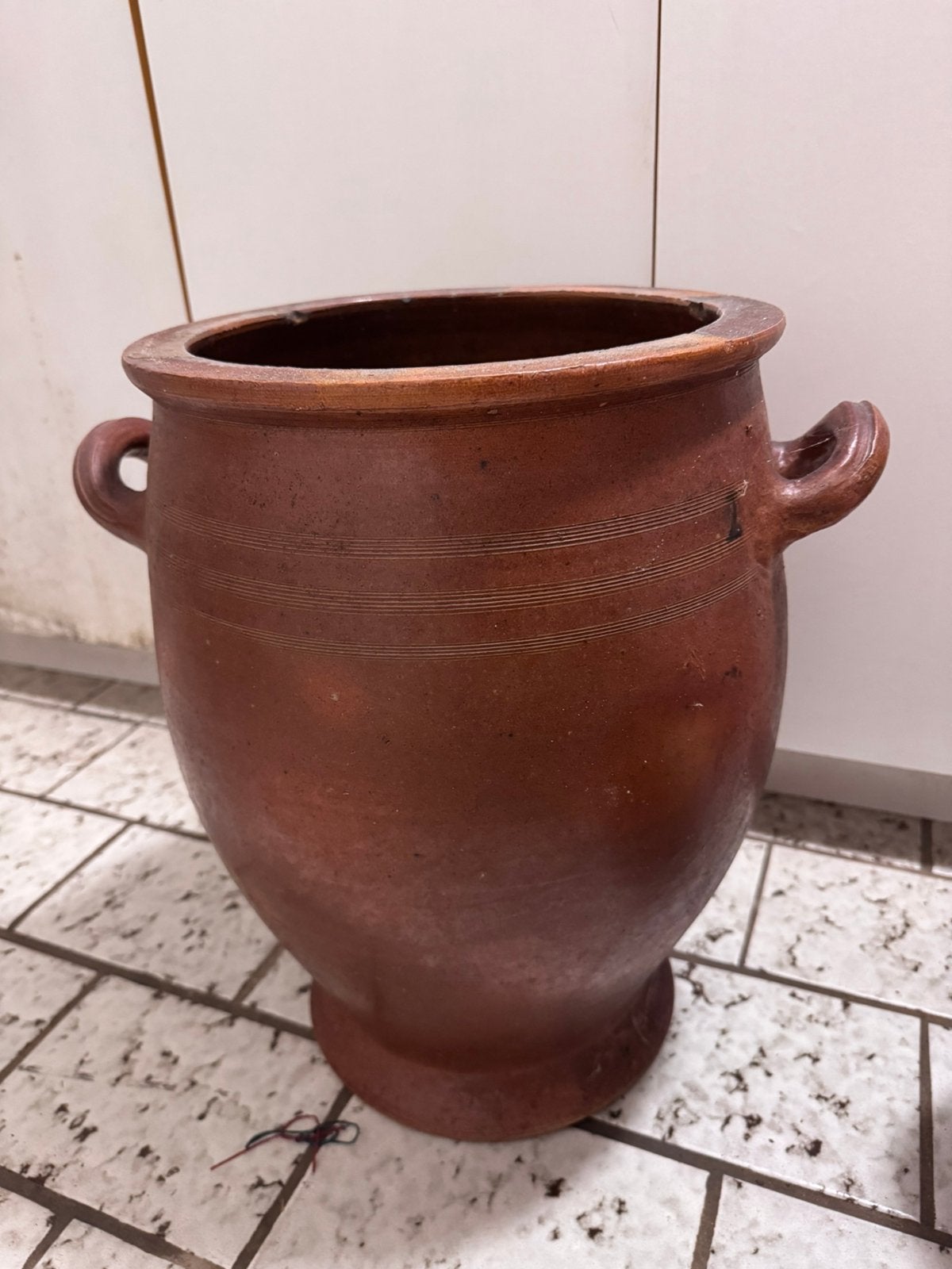 Grote oude geglazuurde aardewerken pot / voorraadpot, Antiek en Kunst, Antiek | Keramiek en Aardewerk, Ophalen