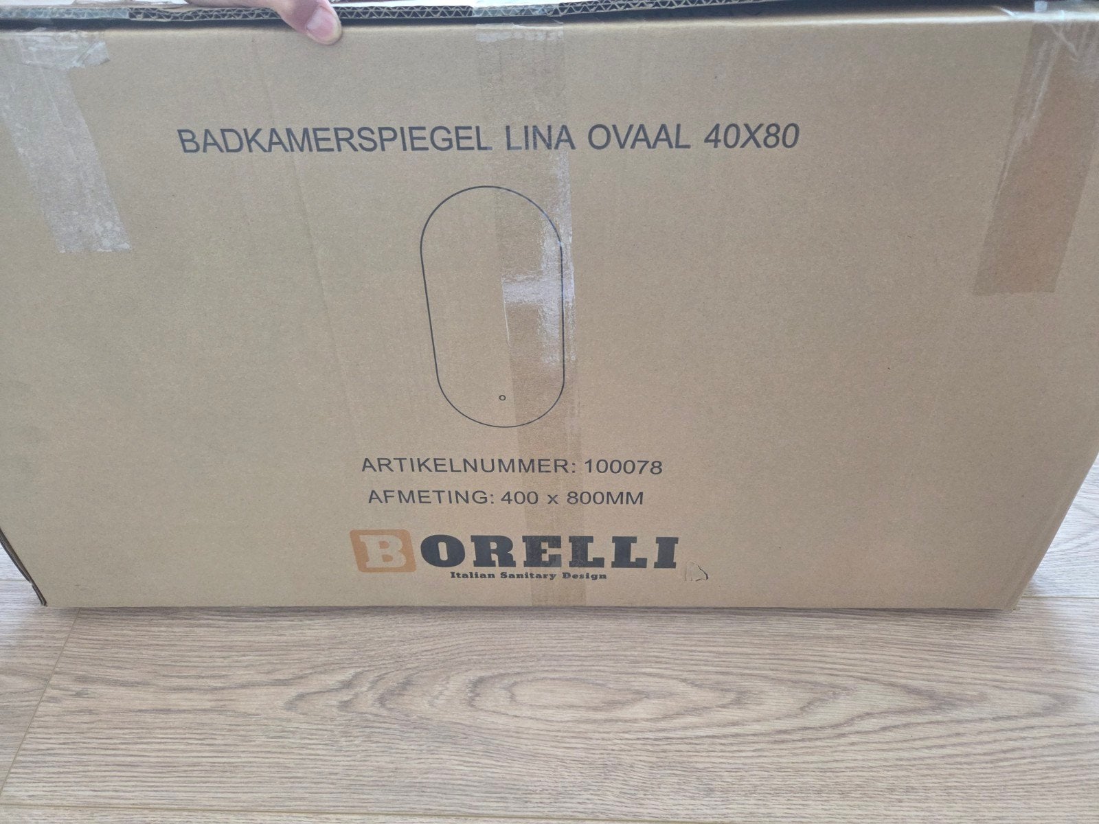 2 x Borelli Badkamerspiegel Lina ovaal 40x80, Ophalen, Minder dan 50 cm, Nieuw, Minder dan 100 cm