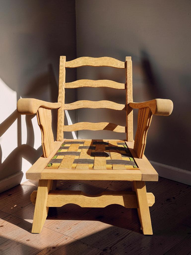 Fauteuil en chêne massif, Antiquités & Art, Antiquités | Meubles | Chaises & Canapés, Enlèvement
