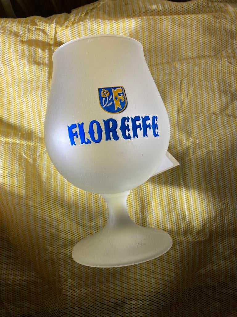 Mooi, mat bierglas, Floreffe, Verzamelen, Biermerken, Ophalen, Zo goed als nieuw, Glas of Glazen