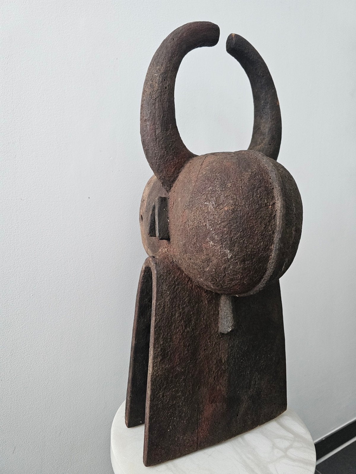 casque cimier Tchamba du Nigeria, 64cm/27cm, Antiquités & Art, 64 cm, Afrique, Bois, Sculpté