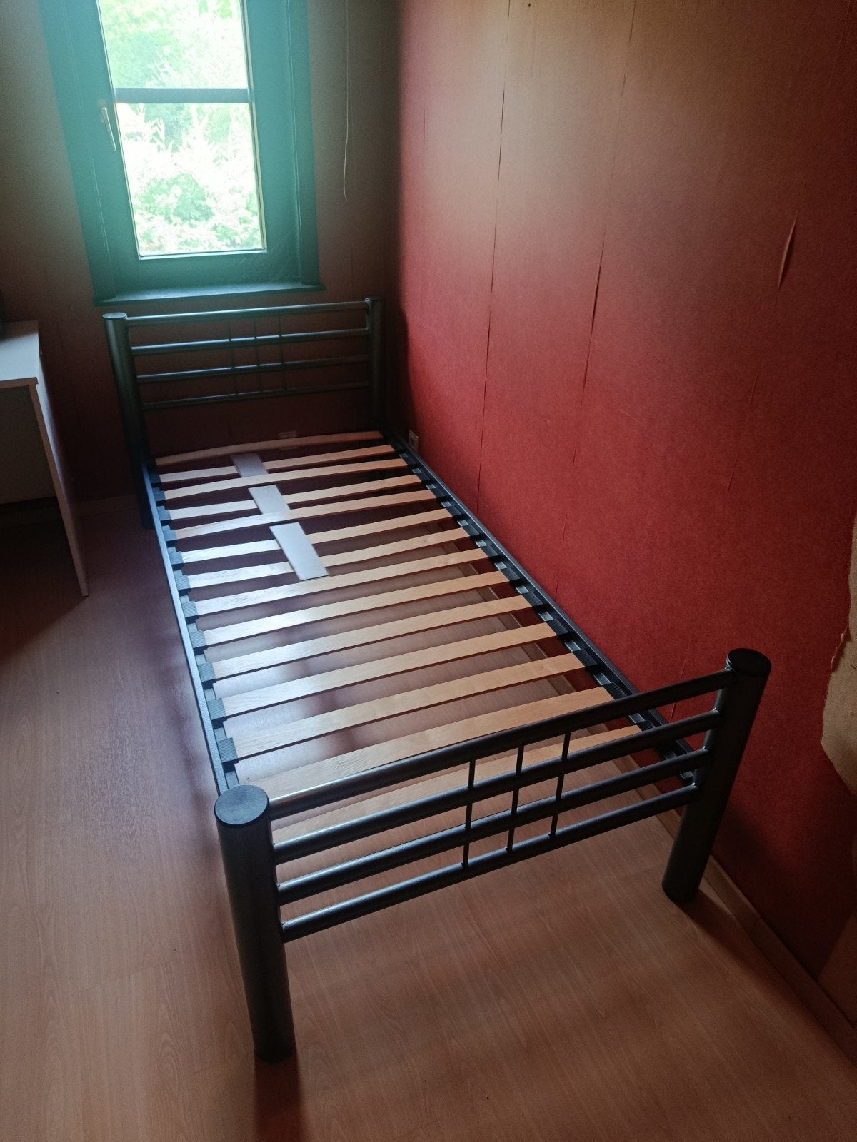1 persoonsbed antraciet zonder lattenbodem, Huis en Inrichting, Ophalen, Eenpersoons, 210 cm, Metaal