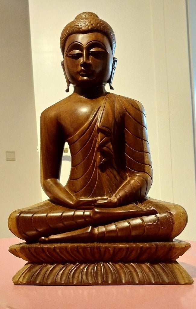 Handgesneden speciaal houten Boeddhabeeld,Buddha,,, Maison & Meubles, Accessoires pour la Maison | Statues de Bouddha, 36 cm, Enlèvement ou Envoi