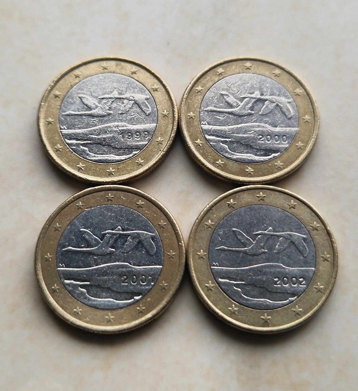 1999 - 2002 Finland , 1 Euro Coins, Postzegels en Munten, Munten | Europa | Euromunten, Ophalen of Verzenden, Finland, 1 euro