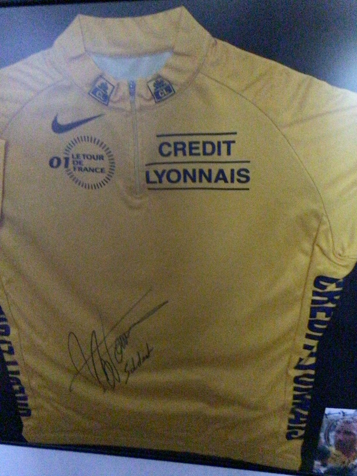 Wielertrui tour de france marc wauters signe, Sport en Fitness, Wielrennen, Verzenden, Zo goed als nieuw