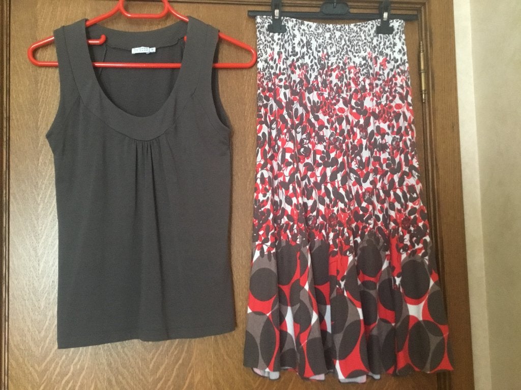 Zomerrok  met bijhorendeT Shirt. Maat M, Kleding | Dames, Rokken, Maat 38/40 (M), Meerkleurig, Ophalen of Verzenden, Gedragen