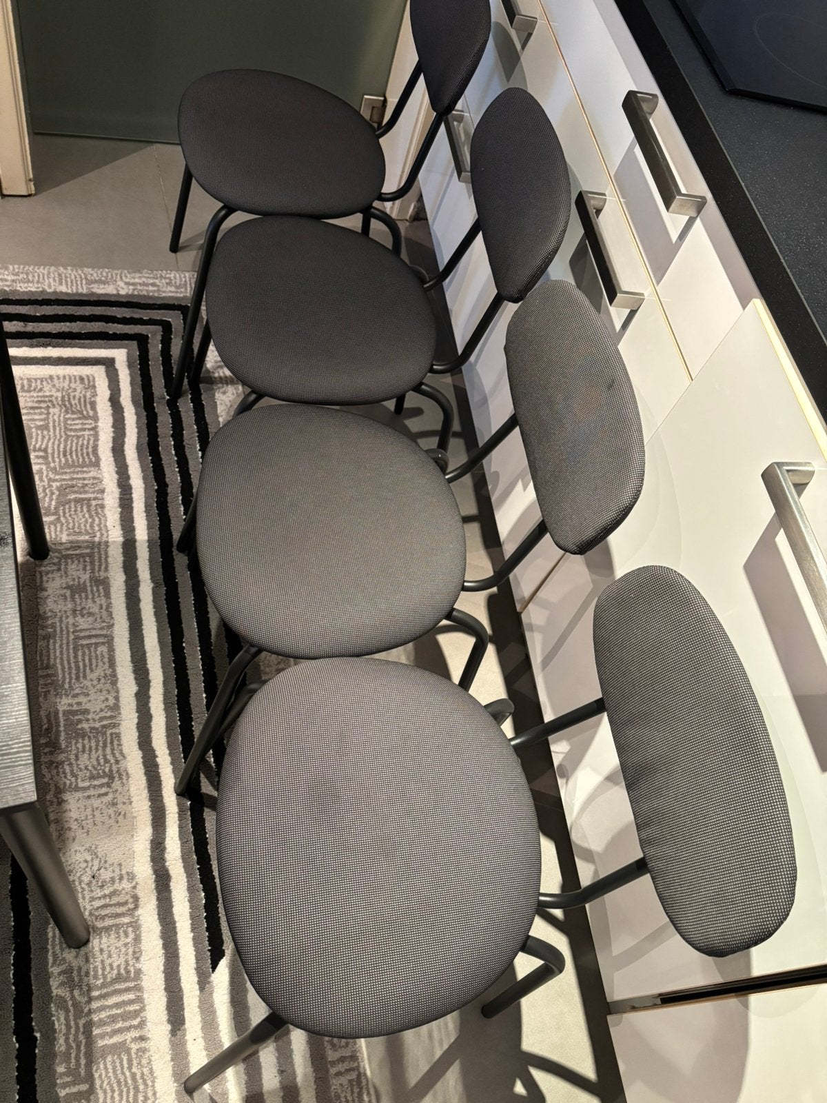 Eetkamerstoelen, Maison & Meubles, Chaises, Enlèvement, Utilisé, Quatre, Tissus