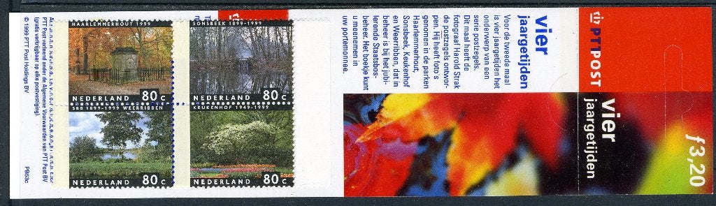 PAYS-BAS PB53c MNH 1999 - Carnet de timbres, Envoi, Après 1940, Non oblitéré
