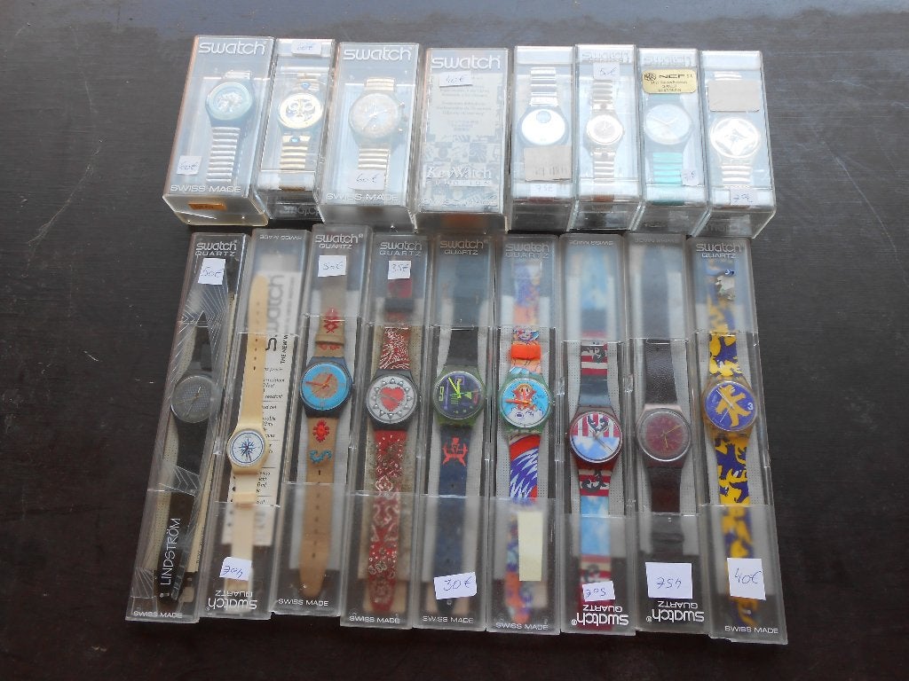 lot van 85 Zwitserse SWATCH-horloges in doos, Handtassen en Accessoires, Horloges | Heren, Ophalen, Gebruikt, Polshorloge, Swatch